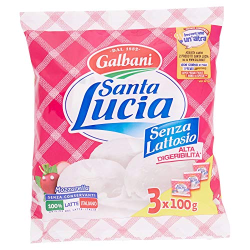 Galbani Santa Lucia Mozzarella Senza Lattosio, 3 x 100 g