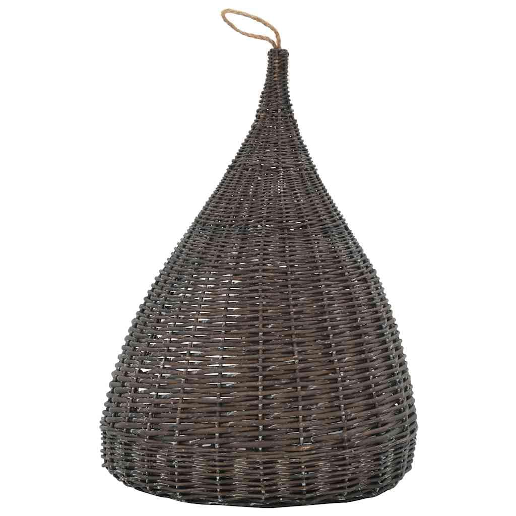 Cuccia per gatti con cuscino, grigio, 40 x 60 cm, in vimini naturale, design a gocce d'acqua, con passante per appendere, superficie di riposo e spazio per riposare i gatti al chiuso, per