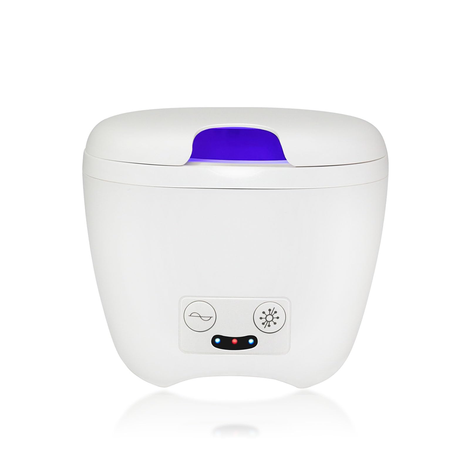 Máquina limpiadora de retenedores, limpiador sónico de aparatos dentales con bajo ruido, limpiador sónico para retenedores, protector bucal y protector nocturno, 200 ml, 45 kHz, color blanco