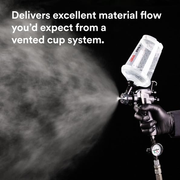 Image of 3M PPS Series 2.0 Vented Spray Cup Kit, Midi, 26262, Ready to Use Vented Cup, Includes 13.5 fl oz Cup, Lids with a 200 Micron Filter Built in for Easy-to-use for Automotive