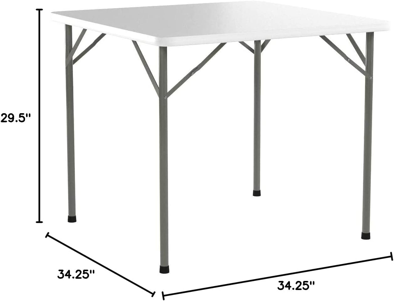 Flash Furniture Elon 2.85-Foot Square Granite White Plastic Folding Table : Patio, Lawn & Garden