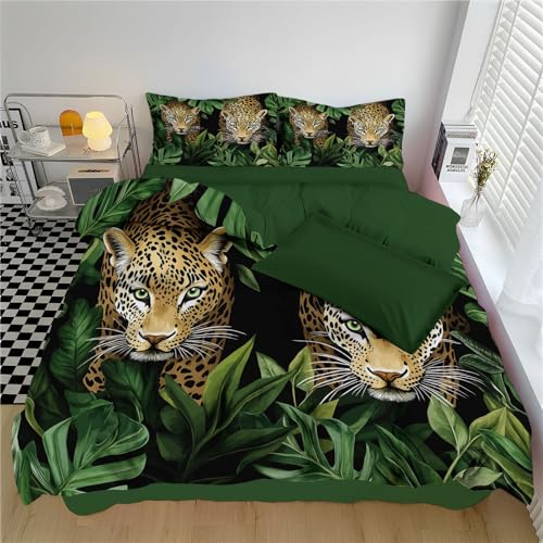 Parure de lit léopard 220x240 cm pour une chambre style jungle urbaine