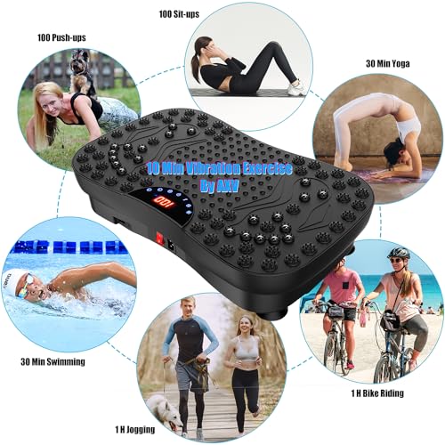 AXV Vibration Plate Exercise Machine Whole Body Workout Portable Mini Vibrate Fitness Platform Lymphatic Drainage Machine for Weight Loss Shaping Toning Wellness Home Gyms Workout (Mini) - Image 4