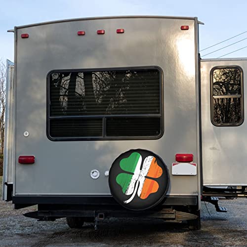 Image of Irish Shamrock Spare Tire Cover Dust-Proof Wheel Tire Cover Fit Trailer, RV, SUV and Many Vehicle 16 Inch