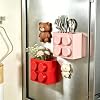 Organizador magnético de canasta para refrigerador, caja magnética de plástico ABS para refrigerador, diseño sin perforaciones para encimera de cocina, microondas y pizarra, soporta hasta 3.5 lbs (rosa) 8
