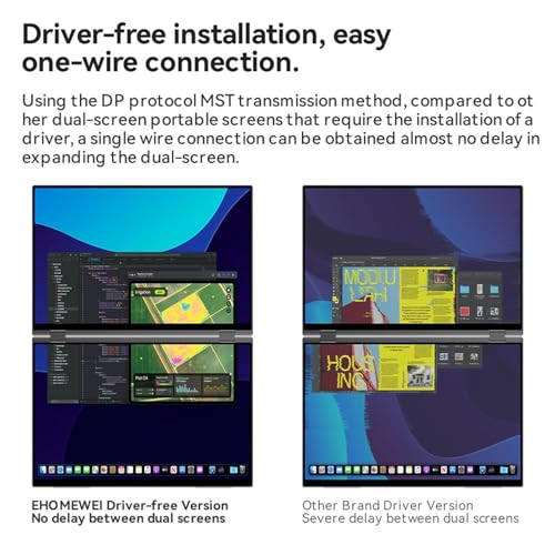 Image of EHOMEWEI X2 Pro 16'' Dual Screen Portable Monitor 2.5K 2560*1600 Foldable Laptop Screen Extender, Dual Touchscreen with 4096-Level Stylus, USB-C HDMI, for MacBook Windows PC Switch PS5, CNC Aluminum