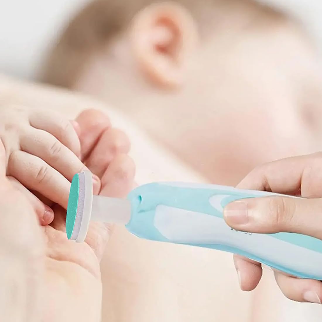16+2 Recharges pour Lime Électrique Bébé + 2 Outils en Acier Inoxydable pour Cuticules, Disques Abrasifs Sécurisés pour Ongles de Bébé dès 12 Mois (Vert)