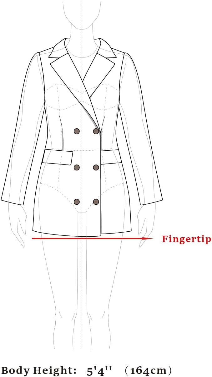 Allegra K Women's Winter Coats Long Sleeve Lapel Mid-thigh Outerwear Double Breasted Pea Coat - Image 7