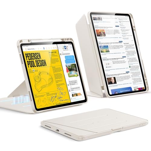 Image of ESR for iPad Air 13 Inch Case M4 /M3 /M2 (2026 /2025 /2024), Vertical Stand Cover with Pencil Holder, Ultra-Stable Magnetic Case, Multi Stand Angles, Flip Series, Starlight