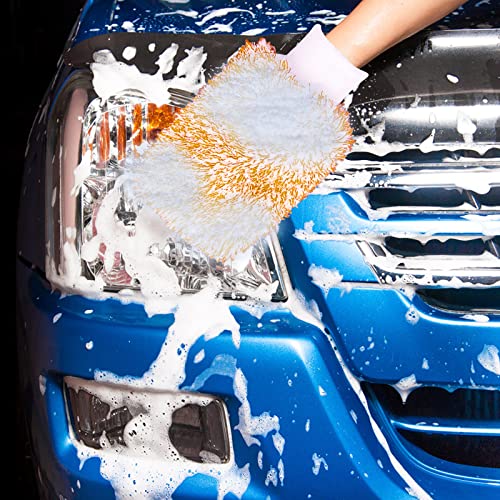 Qvkarw Toalhas de limpeza luvas de microfibra para carro pano doméstico lavagem espanador de janela