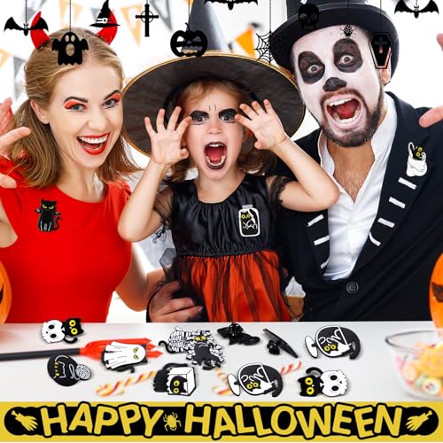 Image of Landical 30 /60 Pcs Cute Enamel Pins Bulk Plant Flower Animal Halloween Gothic Fall Pumpkin Cartoon Lapel Pin Brooches Jewelry Gift for Backpack Clothes Hats Accessories