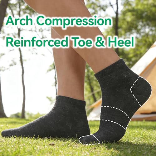 Image of 3 Pairs 90% Merino Wool Ankle Socks, Thin All-Season Casual Soft Breathable for Men Women