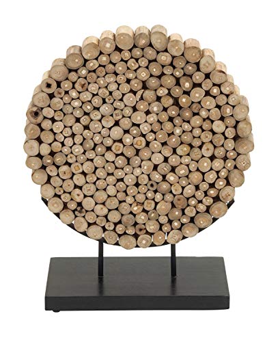 Estatua Decorativa Abstracta de Madera de Teca 24 in miniatura 3