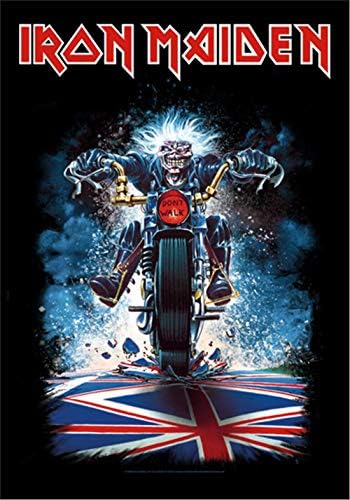 Heartrock Iron Maiden Eddie Motorcycle Flag Poster, Red, White, Blue,