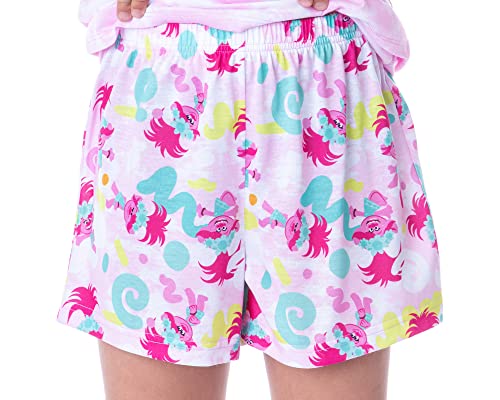 INTIMO Trolls Princess Poppy Keep It Happy Girls Pajamas Shorts and Shirt 2 Piece Set Sleepwear Loungewear4