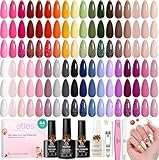 beetles Gel Polish 44pcs Winter Gel Nail Polish Set 36 Colors Brown Burgundy Red Blue Purple Green Black White with Base Top Coat UV LED Needed Salon DIY at Home Christmas Gift for Women Colorful Muse