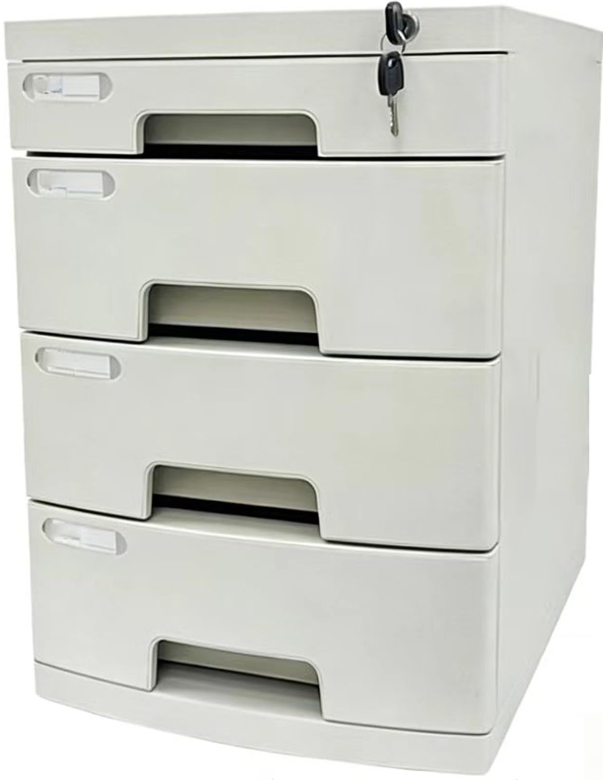 Organizzatore Documenti Scrivania a 2-14 Livelli con Serratura, Cassetto Portadocumenti Sicuro con Serratura a Chiave e Indice per Etichette per Carta/Materiale A4(Large (4 Layers))