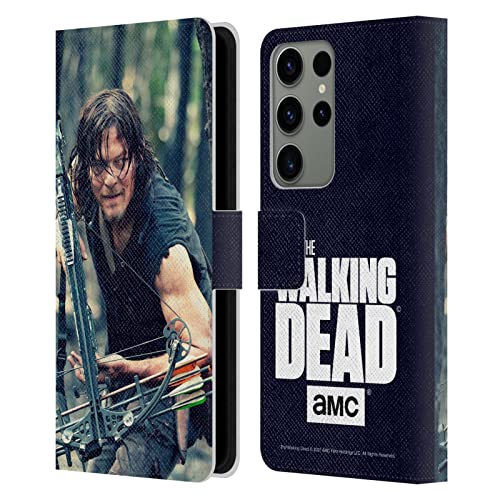 Funda de cuero Samsung S23 Ultra Walking Dead Daryl de alta calidad con soporte y tarjetero
