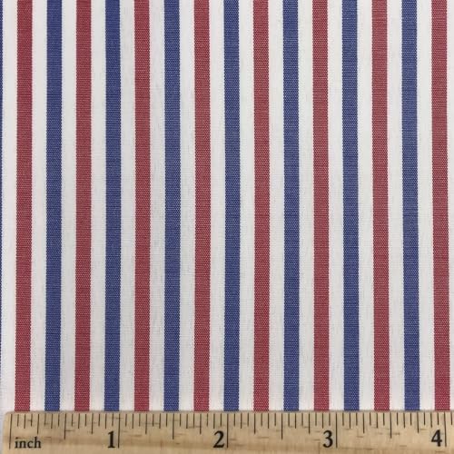Red White And Blue Striped Patriotic Fabric, For 4Th Of July Decor, Wreath, Independence Day Bunting, 57' Wide X 1 Yard Cut, Lightweight Polyester