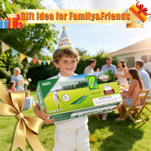 AOSITE 4-in-1 Golf Game Set for Kids & Adults, Family Backyard Party Toy - image 9