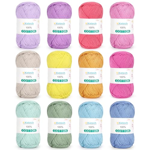 Katech 100 Percent Cotton Yarn for Crocheting &...