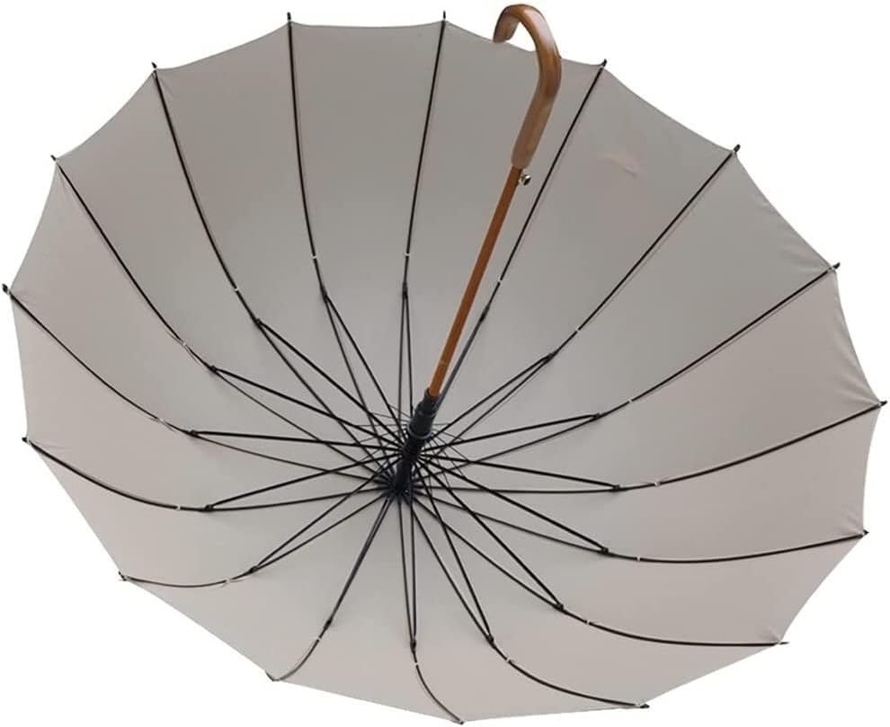 Umbrella Golf Umbrella 16 Bracket Umbrella Bone Long Handle Umbrella Curved Handle Waterproof Wind Resistant for Women and Men Umbrellas for Rain Windproof (Color : B)