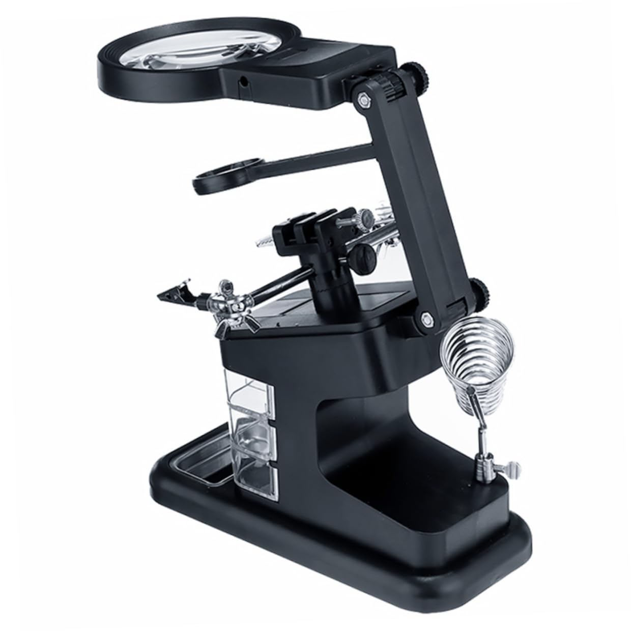 SEWACC Welding Magnifying Glass with Leds Desktop Magnifier Station for Soldering DIY Projects Includes Alligator Clips Holder Versatile Tool for Hobbies