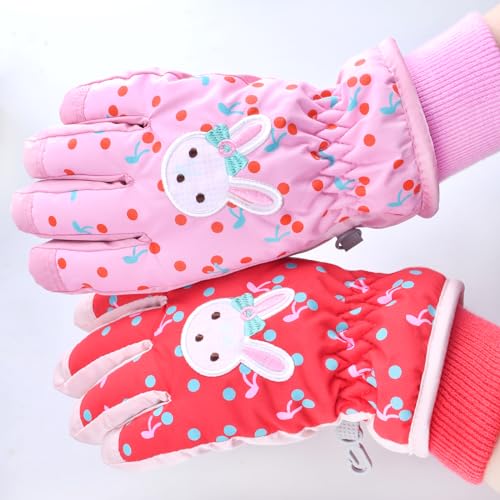 Image of TRIWONDER Kids Winter Gloves Waterproof Ski Snow Gloves for Cold Weather Girls Snowboarding Skiing Sport Warm Mittens (Pink, L (9-13 years old))