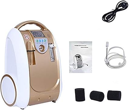 Amazon 高濃度酸素発生器 酸素濃縮器 ペット用 医療 24時間 1 5l Min家庭用および旅行用の調整可能なポータブル酸素マシン Ac 110v加湿器 携帯便利 金色 金色 バッテリーなし Carehealthy 吸入器