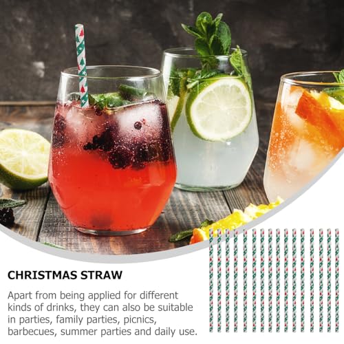 Pitillos de Papel con Dots Verdes para Navidad 50pcs miniatura 7