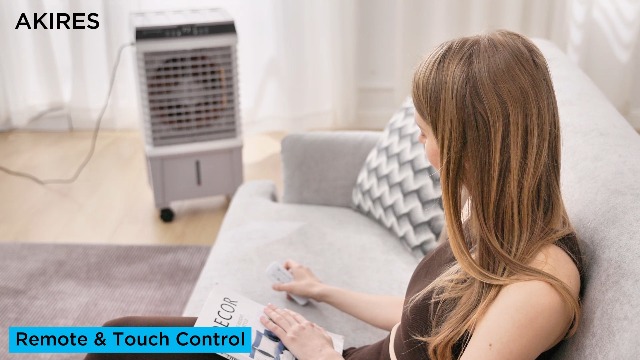 Image of AKIRES 1800CFM Swamp Cooler,Evaporative Air Cooler with 5.3 Gal Water Tank,6 Ice Packs,Evaporative Cooler with 12H Timer,120Oscillation, Windowless Portable Air Conditioners for Indoor,Outdoor