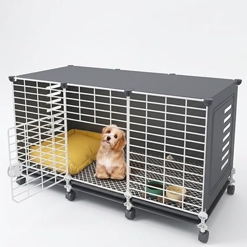 中型犬用金属製ケージ 引き出し式トレイ付き 中型犬ケージ 大型犬 ケージ 大 ペットケージ 犬用ゲージ キャスター