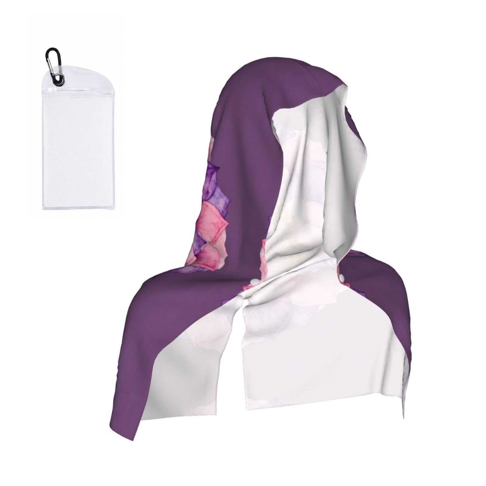 CNTDBU Mandala Circle Pink Cooling Towel Hooded-Instant Chill Neck Cover for Sports, UV Cooling Rag for Running Gym