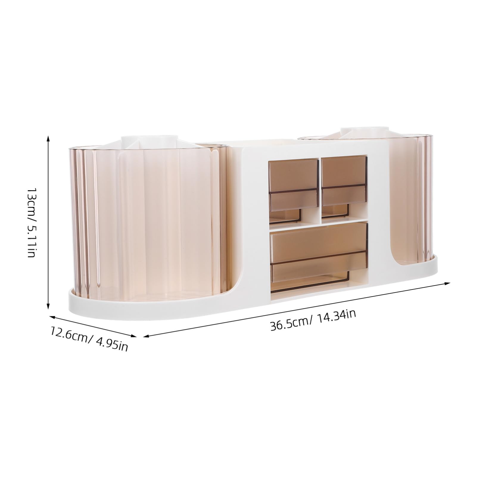 DOITOOL Organizador de Escritorio Giratorio con Cajón Portalápices Transparente Doble Rotación para de Oficina Almacenamiento de Papelería y Accesorios de Arte