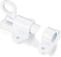 Vista 3 de 4 paquetes de pestillos de cierre automático, cerradura de puerta de resorte blanca, pestillo de resorte de aleación de aluminio resistente