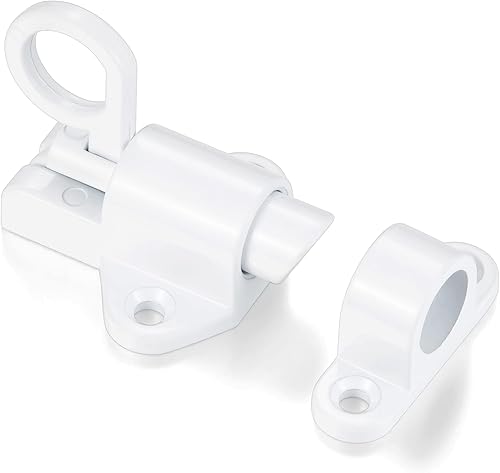 Miniatura 6 de 2 paquetes de pestillos de cierre automático, cerradura de puerta de resorte blanco, cierre de perno resistente, cerradura automática de seguridad