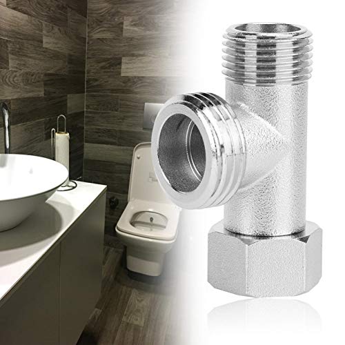 2 Stück Sprayer Connected European Standard 3/8 Zahnadapter Vernickeltes Material 3-Wege-Anschlussventil Toilettenumlenkventil Adapter Spülventil