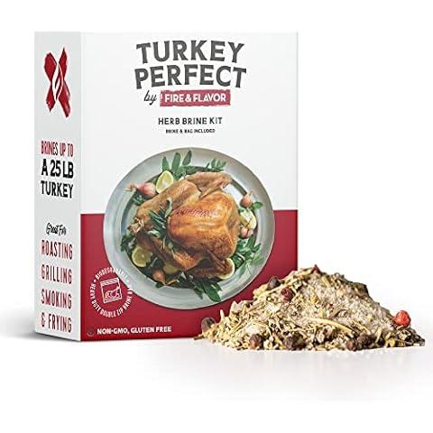 Fire & Flavor Turkey Brine Kit - Seasonings and Bag for Roasting, Grilling, Smoking and Frying Turkey Cover