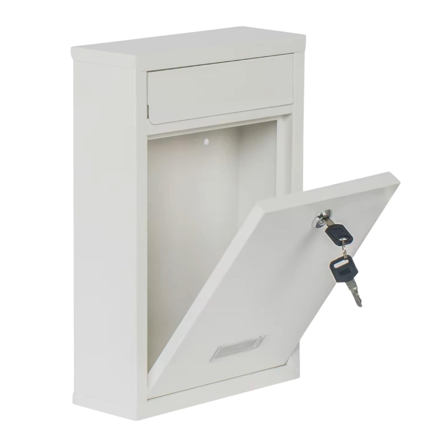 Mantraraj White Letter Box Modern Post Box Mailbox Wall Mounted Steel Mail Box Parcel Delivery Box Lockable Letter With 2 Keys Stylish Letterbox For Keep Your Mail Safe