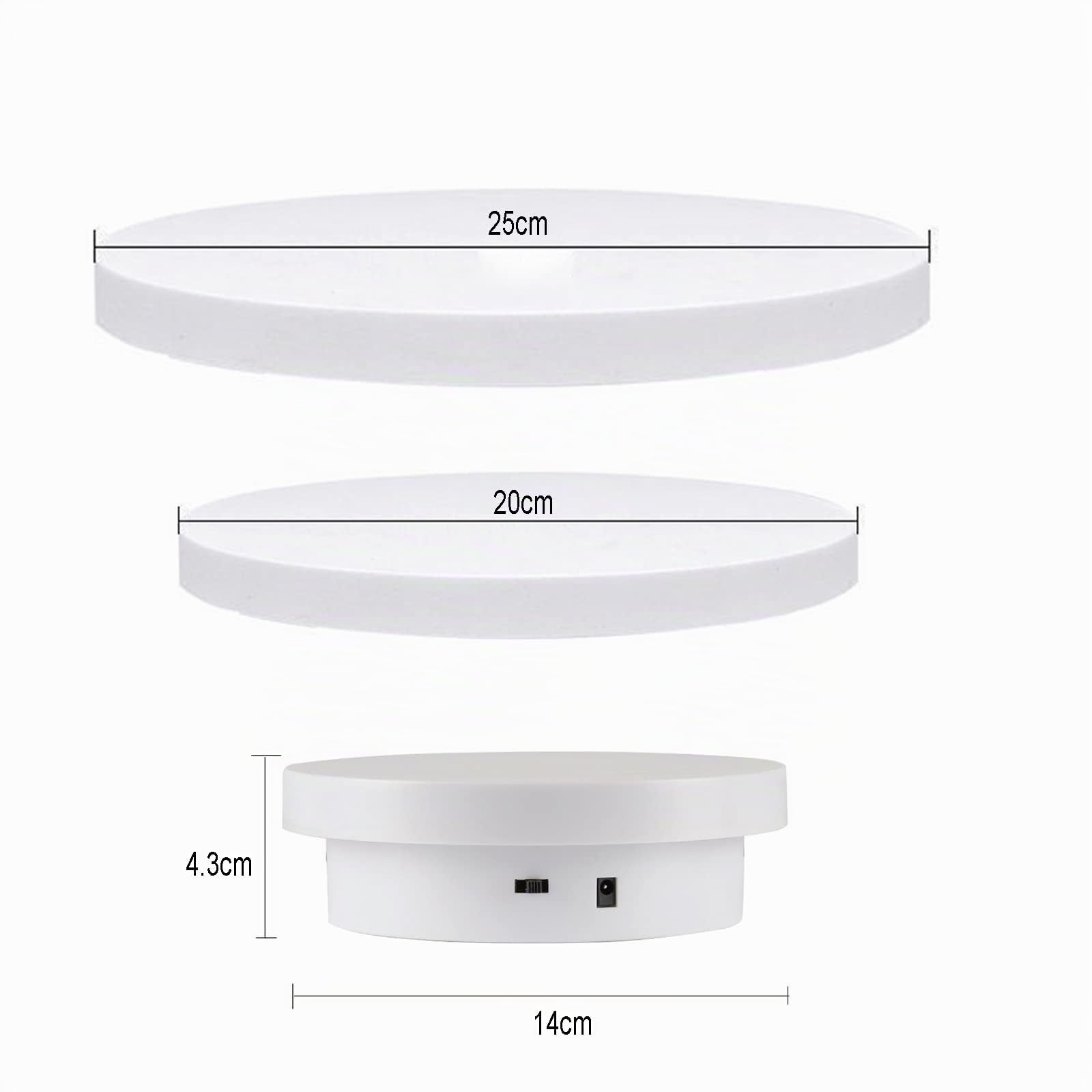 3 in 1 Table Tournante Rotative électrique, Plateau tournant électrique à 360 degrés pour photographie, Plateforme Tournante Automatique, Platine Support Rotatif pour l'affichage du Produit