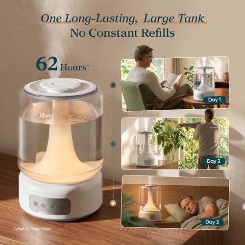 Image of Levoit Humidifiers for Bedroom Large Room Home, 6.2L Cool Mist With 62H Runtime, Top Fill Design, Dishwasher Safe, Easy to Clean, Quiet 26dB, Manual Touch Control, Auto Shut Off, NeoClassic 650
