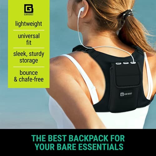 Gear Beast Running Backpack Vest Cell Phone and Accessories Holder Lightweight Pack Key Card ID Holder for Running Walking Cycling Fits iPhone 11 X XS Max 8 7 Plus Galaxy S9 S8 Plus Note 10 9 8 - Image 3