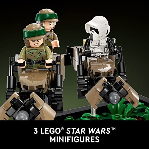 Star Wars Endor Speeder Chase Diorama 75353 - Set di decorazioni per la casa per adulti, collezione classica con minifigure di Luke Skywalker e Principessa Leia, divertente regalo di compleanno - Lego - Immagine 4