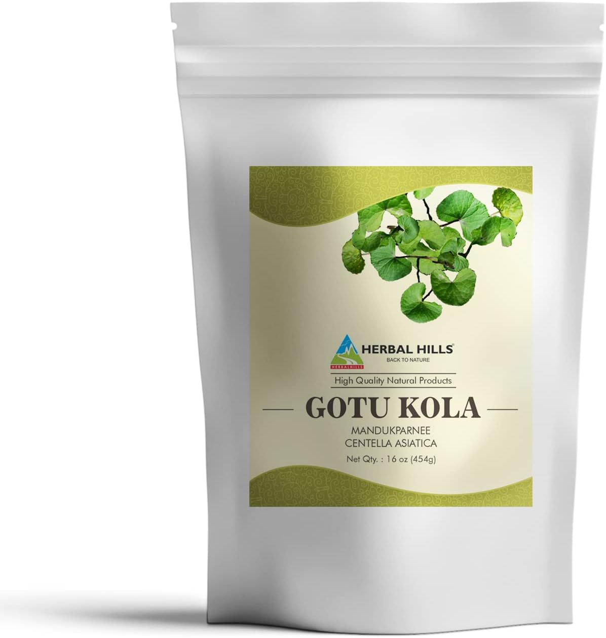 HERBAL HILLS Gotu Kola Powder Natural 16 Ounce Pack of 1