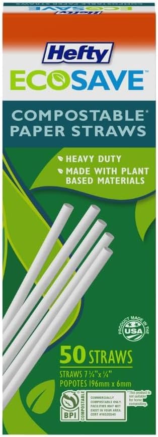 Pitillos de papel compostables Hefty EcoSave 50 unid. pack 2 miniatura 2