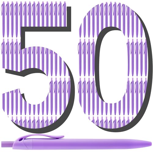 Gdotmely 50 Pack Ballpoint Pens, 1.0 mm, Purple