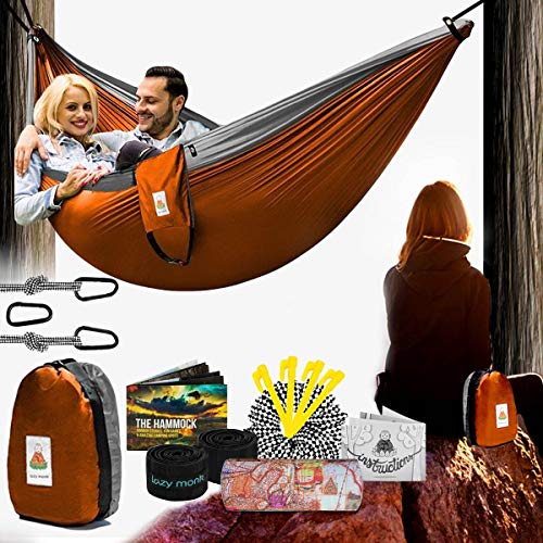 Lazy Monk Camping Hammock | Portable Outdoor Folding Hamock for Travel & Backpacking