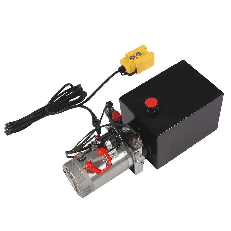 12V Hydraulikaggregat Hydraulikpumpe 8T Kippanhängerpumpe einfachwirkend, einfachwirkende Hydraulikpumpe Hydraulikaggregat, geeignet für Aufzüge, Gabelstapler usw.