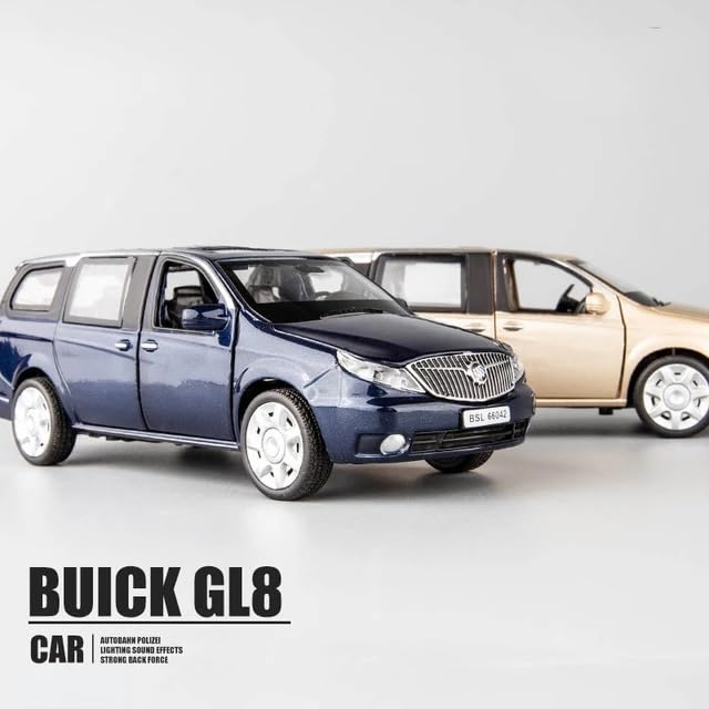Image of Buick GL8 Model Car with Box, Zinc Alloy Pull Back Toy car with Sound and Light for Kids Boy Girl Gift [Colors as Per Stock] (Buick GL8)