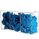 KOEMEHR Handschuhspender aus Acryl 3-Fach, HandschuheHalter Wandhalterung für Einweghandschuhe, Haarnetz und Schuhüberzieher Spender - Transparent Aufbewahrungsboxen mit Deckel, 40,5 x 13 x 21 cm
